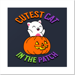 Cutest White Cat in the Patch Posters and Art